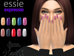 Sims 4 — Essie Expressie short natural nails by Natalis — Natural shaped short nails inspired by the ESSIE Expressie