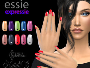 Sims 4 — Essie Expressie short natural nails (dot design) by Natalis — Natural shaped short nails inspired by the ESSIE
