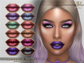 Sims 4 — FRS Lipstick N279 by FashionRoyaltySims — Standalone Custom thumbnail 12 color options HQ texture Compatible