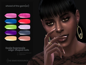 Sims 4 — Ahead Of The Gamer | Essie Expressie edge nails (solid) by sugar_owl — Female long edge-shaped nails, come in
