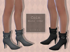 Sims 4 — Coin Boots. by Pipco — Trendy boots in 5 colors. Base Game Compatible New Mesh All Lods HQ Compatible Specular