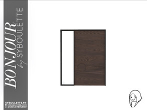 Sims 4 — Bonjour Simple Glass wood front door (2 tiles) by Syboubou — This is a simple and contemporary front door made
