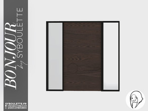 Sims 4 — Bonjour Simple Glass wood front door (3 tiles) by Syboubou — This is a simple and contemporary front door made