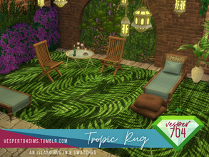 Sims 4 — Tropic Rug (A Base Game Recolor) by vesper7042 — Surround yourself with island palms and make every day feel