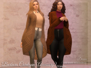 Sims 4 — Barbara Cardigan (Accessory) by Dissia — Long sleeves long and warm cardigan for your sims, perfect for cold