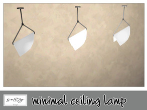 Sims 4 —  minimal ceiling lamp by so87g — cost: 100$, in 3 colors, you can found it in lights (ceiling). All my preview