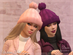 Sims 4 — Warm Hat by Dissia — Cosy warm big beanie - during cold winter weather your sim should cover their ears! Would