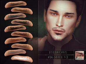 Sims 4 — Eyebrows 36 - male - V2 by RemusSirion — Eyebrows 36, version 2, for your male sims. Eyebrow category 10 colours