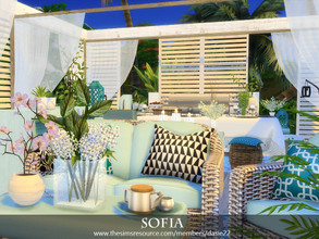 Sims 4 — SOFIA by dasie22 — SOFIA is a sunny terrace in a coastal style. Please, use code bb.moveobjects on before you