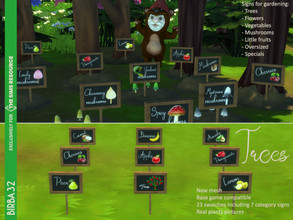 Sims 4 — Signs for Gardening - Trees by Birba32 — Signs for gardening is something missed in the game, I was looking for