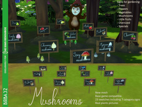 Sims 4 — Signs for Gardening - Mushrooms by Birba32 — Signs for gardening is something missed in the game, I was looking