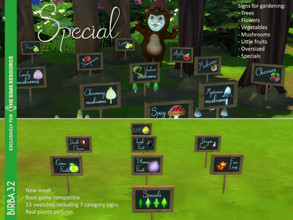 Sims 4 — Signs for Gardening - Special by Birba32 — Signs for gardening is something missed in the game, I was looking