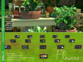 Sims 4 — Signs for Gardening - Flowers by Birba32 — Signs for gardening is something missed in the game, I was looking