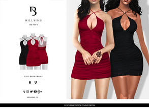 Sims 3 — Ruched Keyhole Mini Dress by Bill_Sims — This mini dress features a bust-flattering keyhole design, full-body
