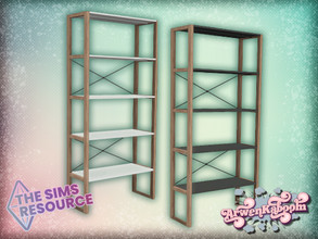 Sims 4 — Brymming - Shelf by ArwenKaboom — Base game shelf in 4 recolors. You can find all items by searching