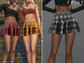 Sims 4 — PAIGE | skirt by Plumbobs_n_Fries — Plaid Mini Skirt New Mesh HQ Texture Female | Teen - Elders Hot Weather