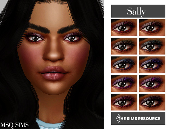Sims 4 — Sally Eyeshadow by MSQSIMS — This Glitter Eyeshadow is available in 10 colors It is suitable for Female/Male