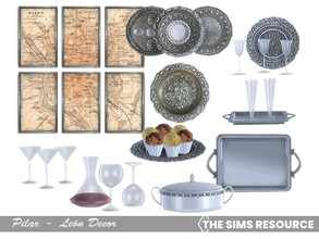 Sims 4 — Leon  Decor by Pilar — Bright white with a hint of color and the brilliance of antique silver