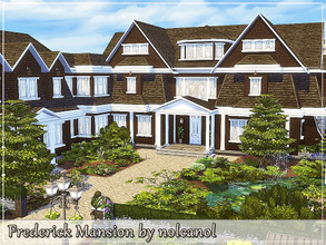 Sims 4 — Frederick Mansion / No CC by nolcanol — Frederick Mansion is a huge family home. It is surrounded by a garden