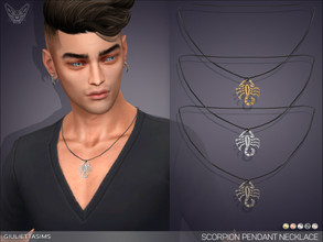 Sims 4 — Scorpion Pendant Male Necklace by feyona — Necklace with scorpion pendant for male frame come in 4 colors of