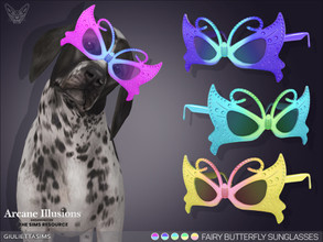 Sims 4 — Arcane Illusions - Fairy Butterfly Sunglasses For Large Dog by feyona — Fairy Butterfly-shaped sunglasses for