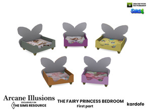 Sims 4 — Arcane Illusions_The fairy princess bedroom_Pet bed by kardofe — Small pet bed in five colour options, to match