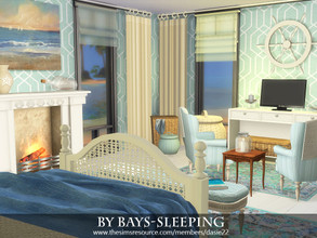 Sims 4 — BY BAYS-SLEEPING by dasie22 — BY BAYS-SLEEPING is a coastal master bedroom with a touch of Hamptons style.