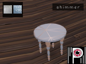 Sims 4 — Psychachu - Shimmer Set - Dining Table by Psychachu — (3 swatches) - grey and gold, silver, and blue