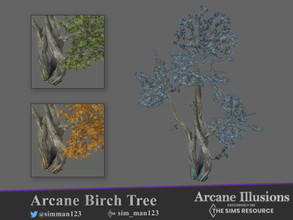 Sims 4 — Arcane Birch Tree by sim_man123 — This ancient birch tree has been warped by some kind of magical force.
