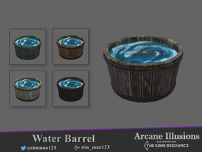 Sims 4 — Water Barrel by sim_man123 — An old wooden barrel-style tub