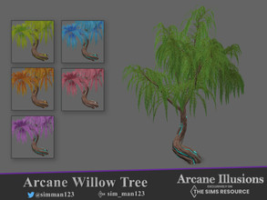 Sims 4 — Arcane Willow Tree by sim_man123 — A small willow tree that has been twisted with some kind of magical energy.