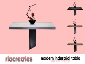 Sims 4 — Modern Industrial Table by riacreates — Modern industrial style table with 4 swatches total.