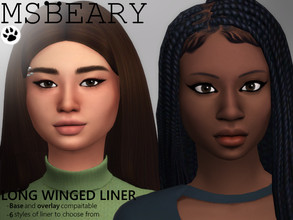Sims 4 — Long Winged Liner by MsBeary — Enjoyyy these long and bold liner looks! -6 different styles 