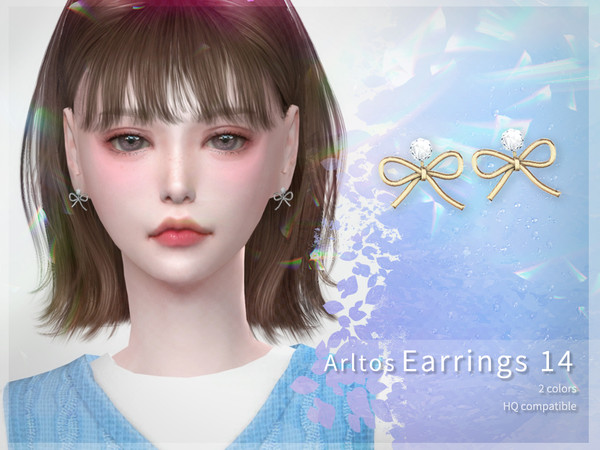 Sims 4 — Butterfly earrings / 14 by Arltos — 2 colors. HQ compatible