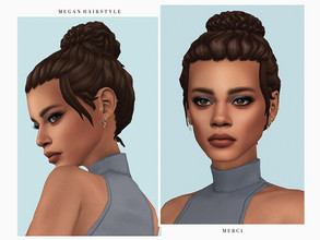 Sims 4 — Megan Hairstyle by -Merci- — New Maxis Match Hairstyle for Sims4. -24 EA Colours. -For female, teen-elder. -Base