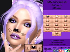 Sims 4 — Kitty Cat Face V1 Naturals (Blush)  by PinkyCustomWorld — Super cute cat face as blush in natural colors - 13