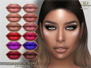 Sims 4 — FRS Lipstick N282 by FashionRoyaltySims — Standalone Custom thumbnail 12 color options HQ texture Compatible