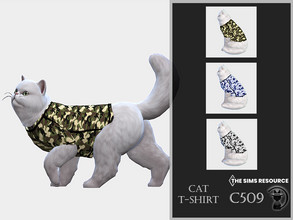 Sims 4 — Cat T-shirt C509 by turksimmer — 3 Swatches Compatible with HQ mod Works with all of skins Custom Thumbnail All