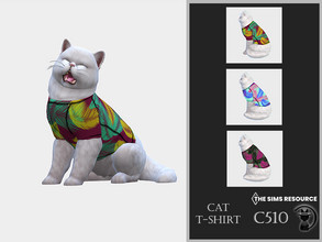 Sims 4 — Cat T-shirt C510 by turksimmer — 3 Swatches Compatible with HQ mod Works with all of skins Custom Thumbnail All