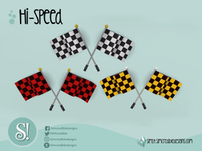 Sims 4 — Hi-speed Flags by SIMcredible! — by SIMcredibledesigns.com available at TSR 3 colors variations