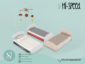 Sims 4 — Hi-speed toddler bed frame by SIMcredible! — by SIMcredibledesigns.com available at TSR 3 colors variations