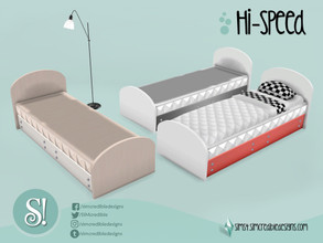 Sims 4 — Hi-speed Bed Frame by SIMcredible! — by SIMcredibledesigns.com available at TSR 3 colors variations