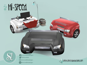 Sims 4 — Hi-speed desk car by SIMcredible! — by SIMcredibledesigns.com available at TSR 3 colors variations