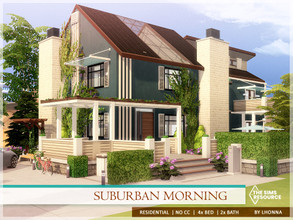 Sims 4 — Suburban Morning /No CC/ by Lhonna — Suburban, contemporary, small but quite large home for a family of 7 Sims.