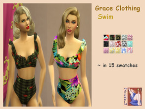 Sims 4 — ws Grace Retro Bikini - RC by watersim44 — Inspired clothing in vintage and retro style - Grace Kelly. It's a