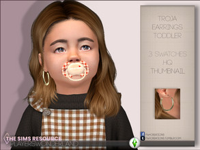 Sims 4 — Troja Earrings TODDLER by PlayersWonderland — Stylish new hoop earrings in 3 different metallic colors. This