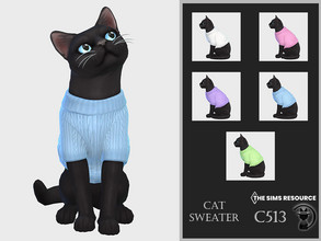 Sims 4 — Cat Sweater C513 by turksimmer — 5 Swatches Compatible with HQ mod Works with all of skins Custom Thumbnail All