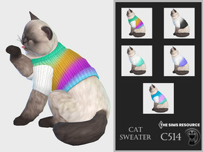 Sims 4 — Cat Sweater C514 by turksimmer — 5 Swatches Compatible with HQ mod Works with all of skins Custom Thumbnail All