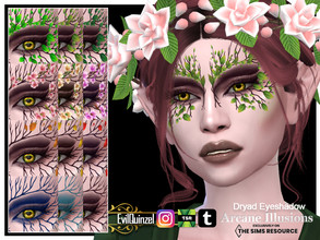 Sims 4 — Arcane Illusions - Dryad Eyeshadow by EvilQuinzel — All seasons on the face! - Eyeshadow category; - Female and