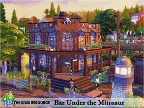 Sims 4 — Bar Under the Mitosaur  NO CC by Bozena — The house is located in the Brindleton Bay. Lot: 20x15 Value: $ 46 181